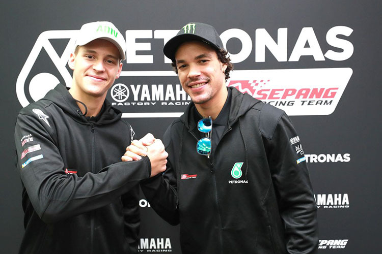 Das neue Petronas-Yamaha-Duo: Quartararo (li.) und Morbidelli