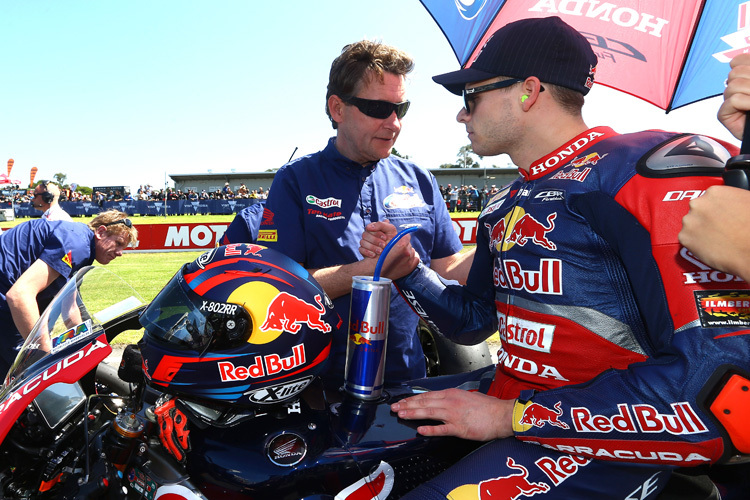 Honda-Teammanager Ronald ten Kate (li.) und Stefan Bradl