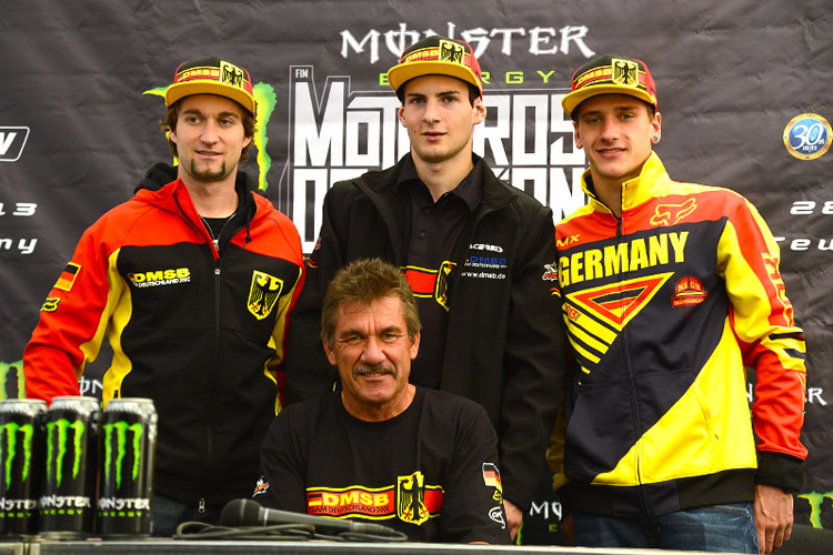 Das deutsche Team mit Nagl, Ullrich und Roczen hat am Sonntag Podestchancen