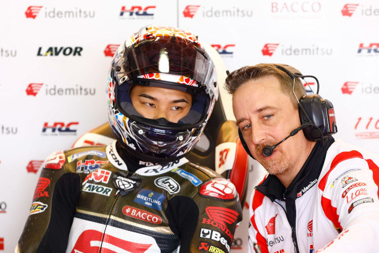 Taka Nakagami mit Crew-Chief Klaus Nöhles