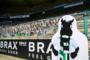 Pappaufsteller der Fans im Stadion von Borussia Mönchengladbach