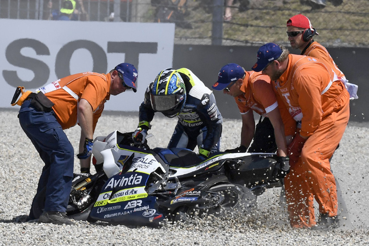 Karel Abraham stürzte in der letzten Runde des MotoGP-Rennens