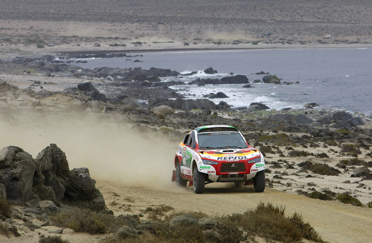 Nani Roma im Mitsubishi Lancer bei der Dakar 2009