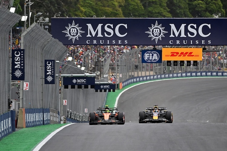 Verstappen verfolgt Norris – hier im Bild in Brasilien, aber auch in der WM