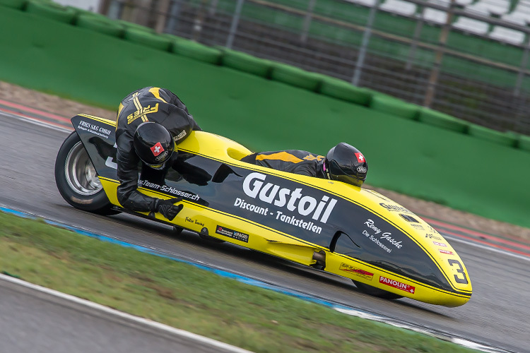 Markus Schlosser und Beifahrer Marcel Fries in Hockenheim auf ihrer LCR Yamaha 600 ccm