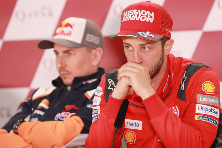 Jorge Lorenzo und Andrea Dovizioso: Nicht mehr in der MotoGP-Startaufstellung, aber im Gespräch
