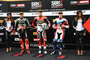 Die Top-3 der Superpole: Chaz Davies (mitte), Tom Sykes (li), Nicky Hayden (re)
