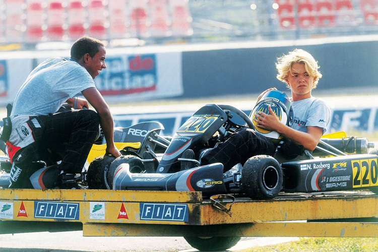 Die heutigen WM-Rivalen Hamilton und Rosberg zu Kart-Zeiten