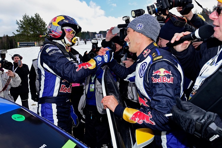 Andreas Mikkelsen (li.) und Sébastien Ogier