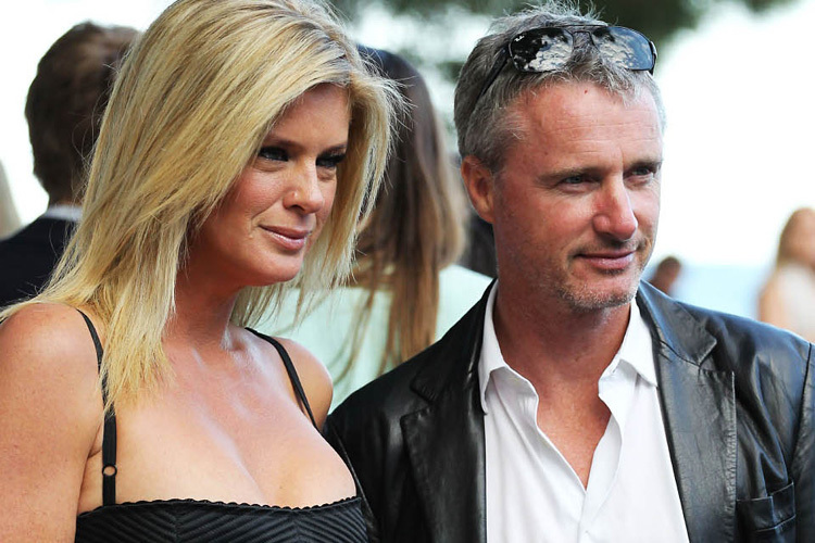 Eddie Irvine mit Rachel Hunter bei einer Modeschau in Monaco