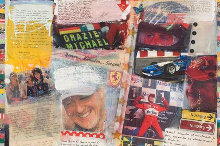 Die Collage über Michael Schumacher