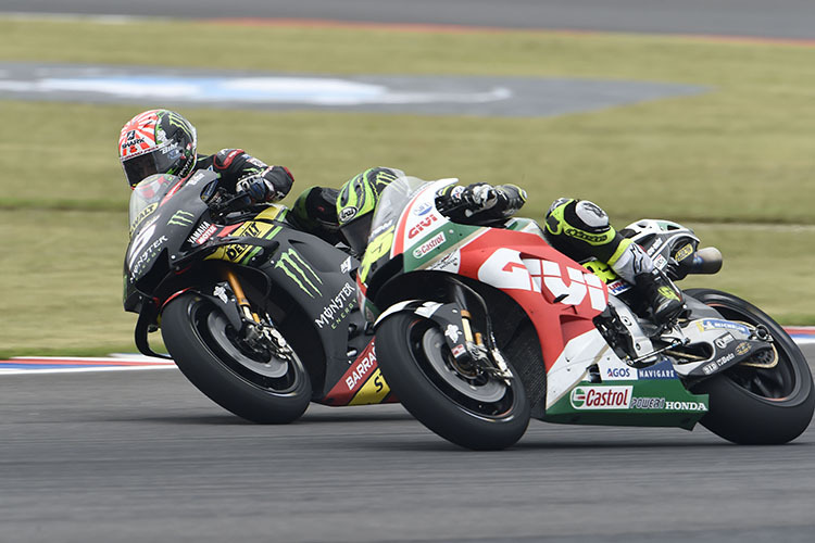 Das Duell um den Sieg: Zarco (5) und Crutchlow (35) in Las Termas