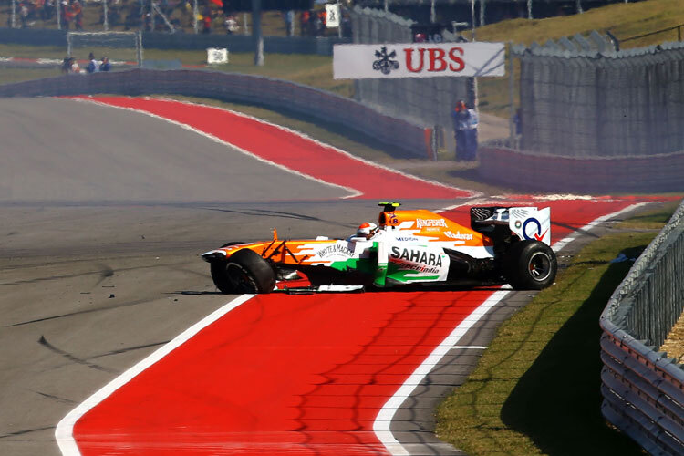 Für Adrian Sutil war das Rennen in Austin schon nach wenigen Metern beendet