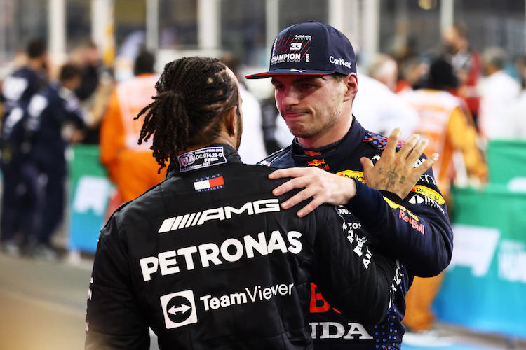 Lewis Hamilton und Max Verstappen