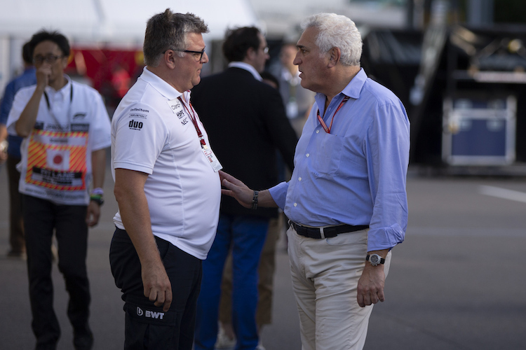 Force India-Teamchef Otmar Szafnauer und Mode-Milliardär Lawrence Stroll