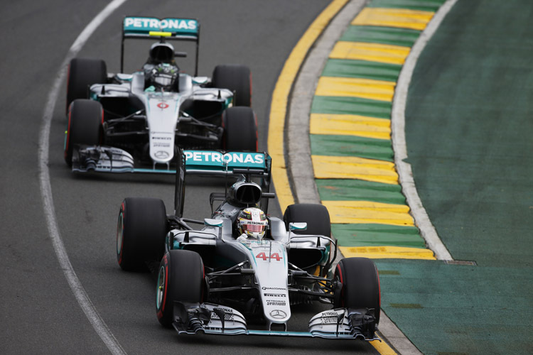 Lewis Hamilton und Nico Rosberg sicherten sich die erste Startreihe