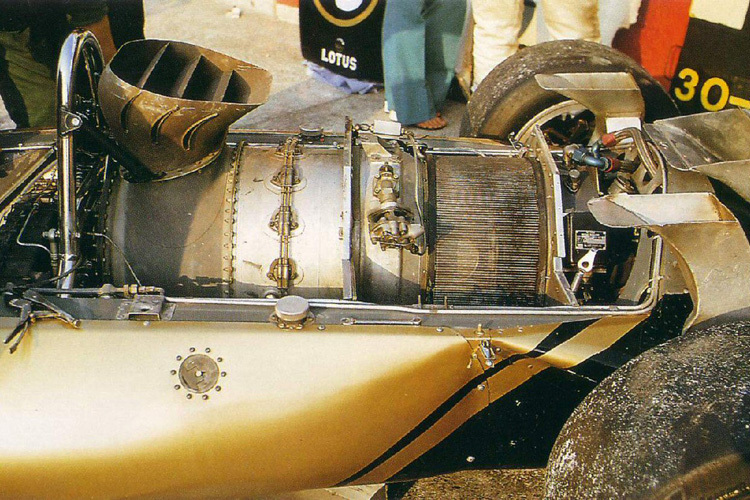 Ein seltenes Bild: So sah die Gasturbine im Lotus 56B aus