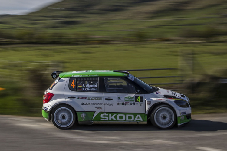 Erstes Podium in der Rallye-EM - Skoda-Pilot Sepp Wiegand und Beifahrer Frank Christian