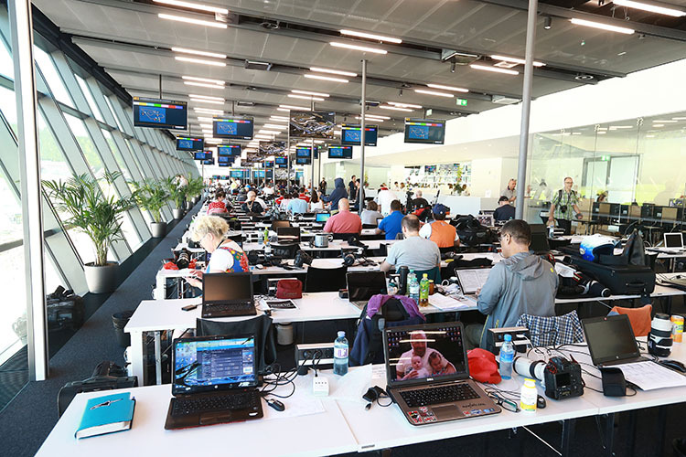 Das große Media Centre auf dem Red Bull Ring