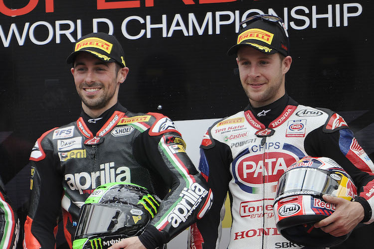 Eugene Laverty und Jonathan Rea standen oftmals gemeinsam auf dem Podium