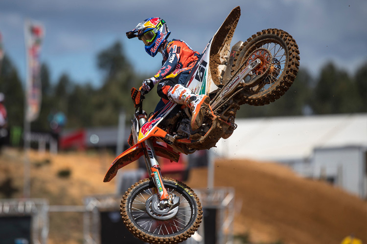 Jorge Prado gewann den ersten MX2-Lauf in Portugal