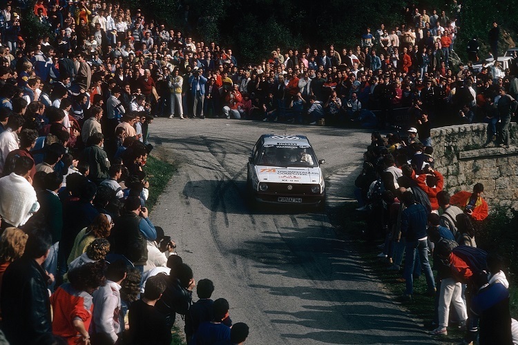 Kenneth Eriksson und Peter Diekmann im Meisterjahr 1987 im VW Golf