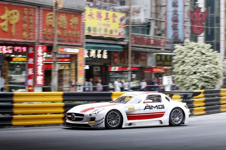 Neuer Siegerwagen im Quali-Rennen von Macau: Der Mercedes SLS AMG GT3 von Maro Engel