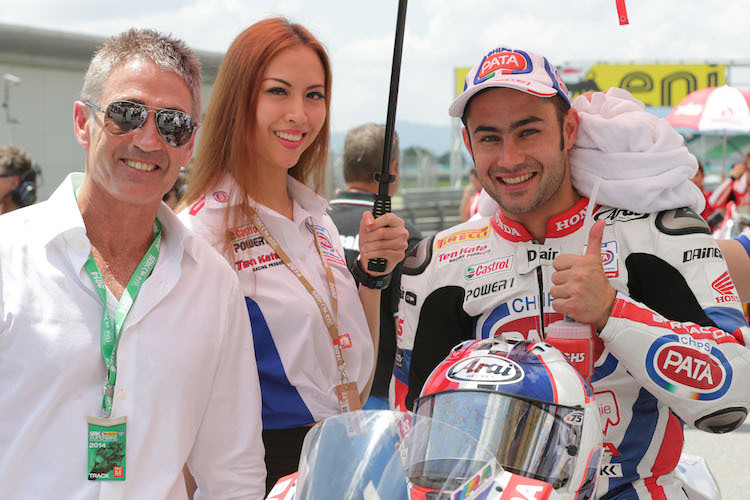 Mick Doohan (li) besuchte in der Startaufstellung Leon Haslam