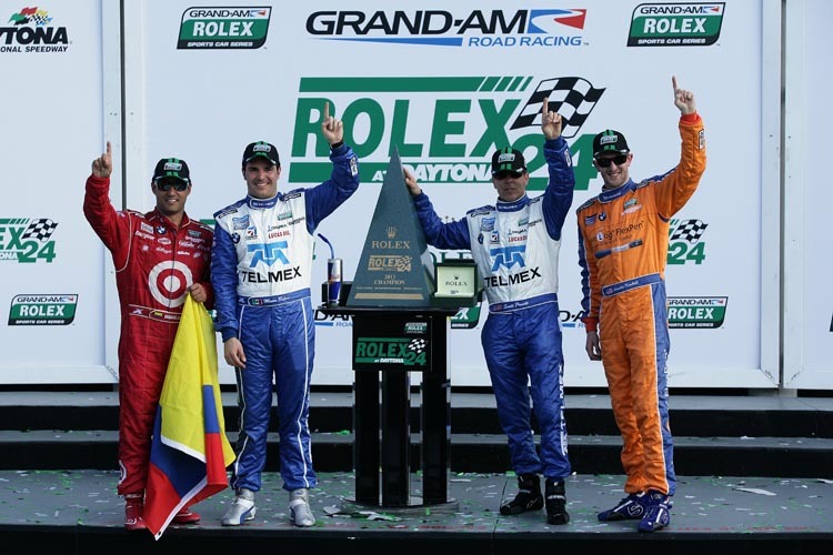 Daytona-Sieger Montoya, Rojas, Pruett, Kimball (v.l.)