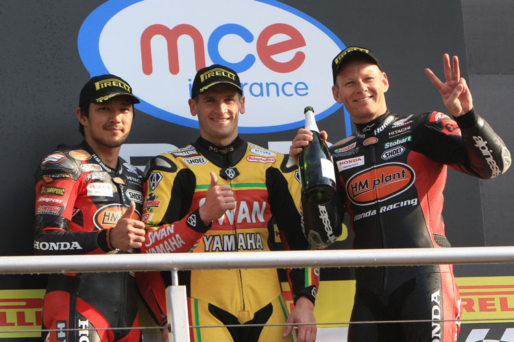 Ryuichi Kiyonari, Tommy Hill und Shane Byrne (v.l.)