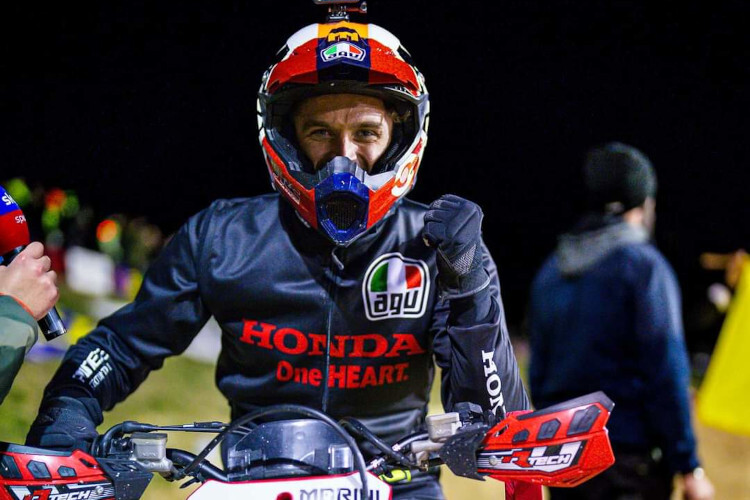 Honda-Neuling Luca Marini jubelte am Freitag zumindest schon auf der Rossi-Ranch