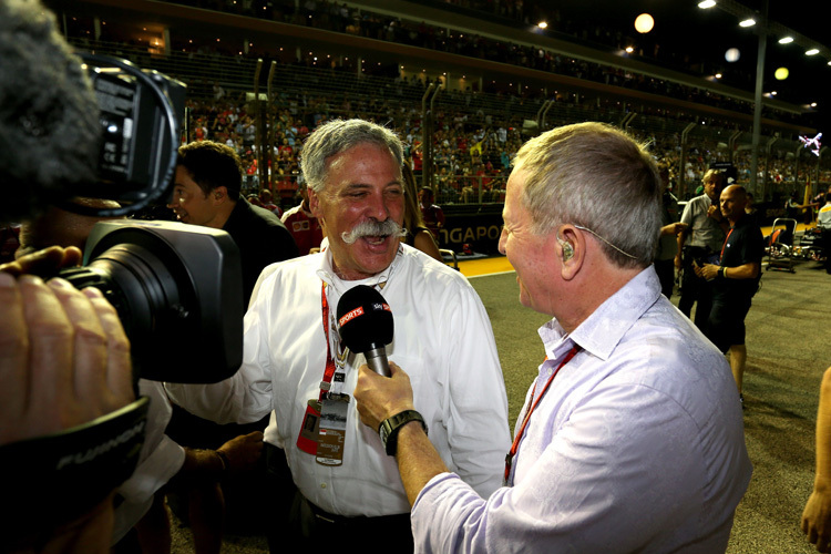 Chase Carey vor dem Singapur-GP mit Martin Brundle