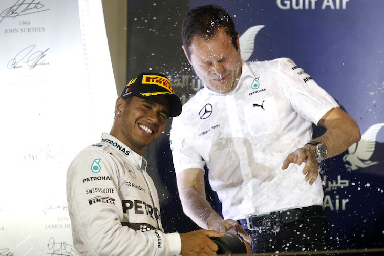 Aldo Costa mit Lewis Hamilton