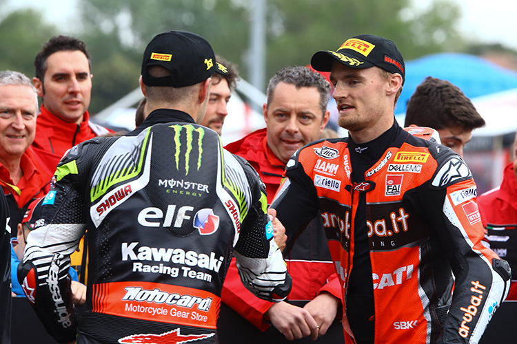 Jonathan Rea (li.) mit Chaz Davies