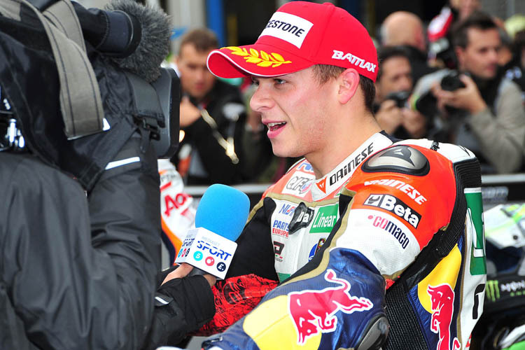 Stefan Bradl nach Platz 3 im Parc-Fermé