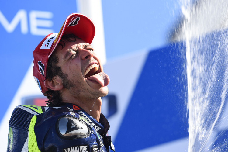 Überglücklich: Rossi 2014 nach seinem Sieg in Misano