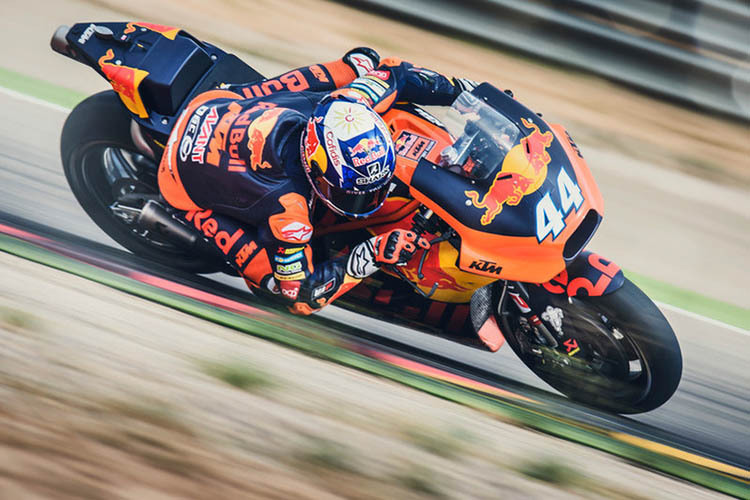 Miguel Oliveira testete die KTM RC16 im September 2017 bereits in Aragón