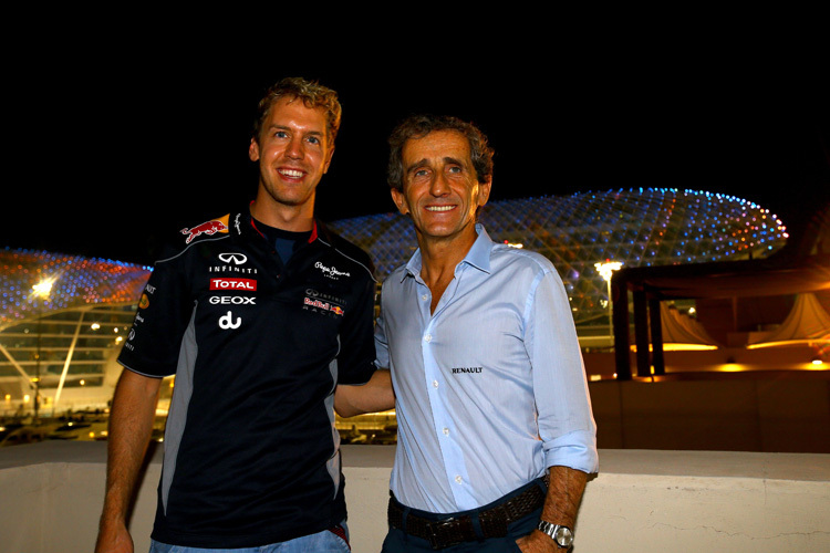 Sebastian Vettel und Alain Prost in Abu Dhabi