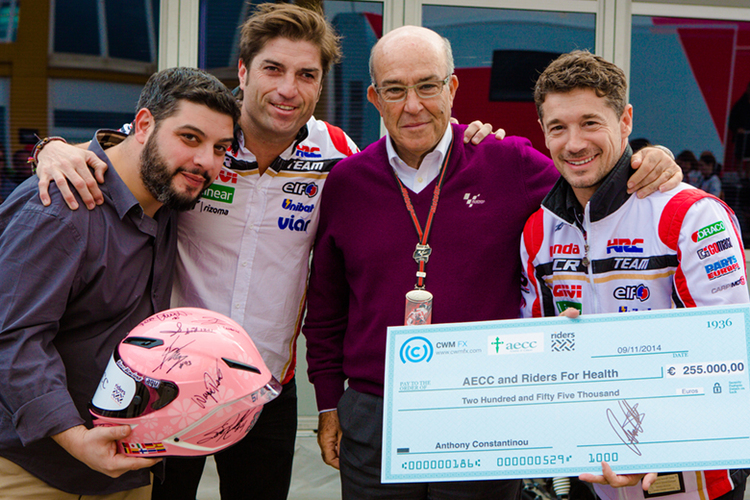 Da waren noch alle stolz und hoffnungsfroh: Constantinou, Haro, Ezpeleta und Cecchinello beim Valencia-GP 2014