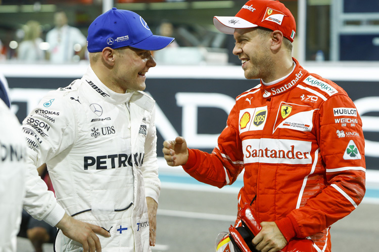 Sebastian Vettel mit Valtteri Bottas