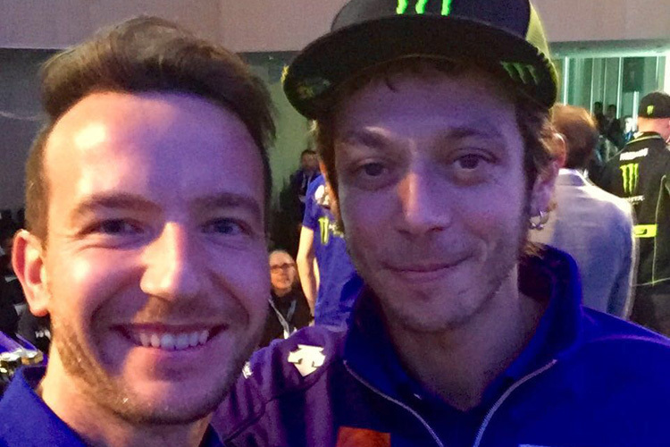 Bei der Yamaha-Präsentation: Max Neukirchner (li.) mit Valentino Rossi