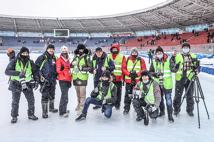 Der überschaubare Presse-Tross in Togliatti