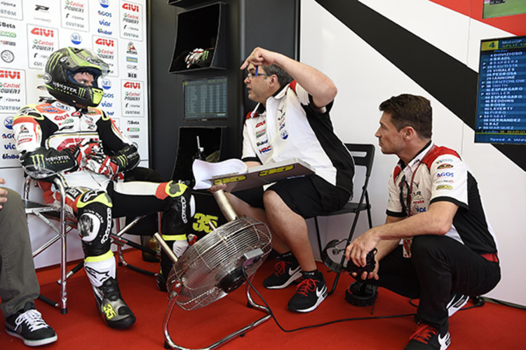 Cal Crutchlow, Crew-Chief Beefy Bourguignon und Lucio Cecchinello