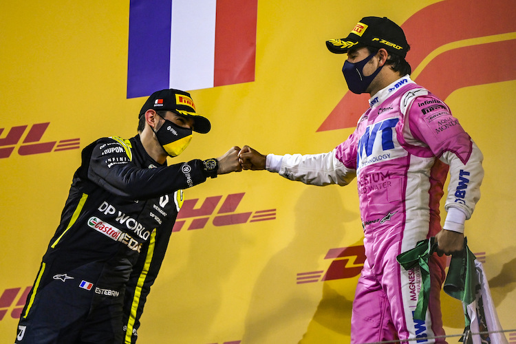 Esteban Ocon und Sergio Pérez durften gemeinsam aufs Podest