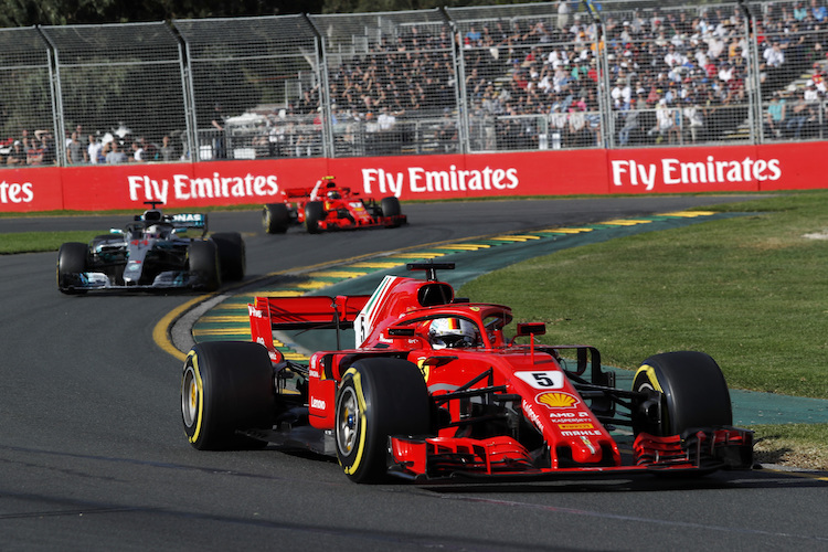 Australian 2018: Sebastian Vettel vor Lewis Hamilton und Kimi Räikkönen