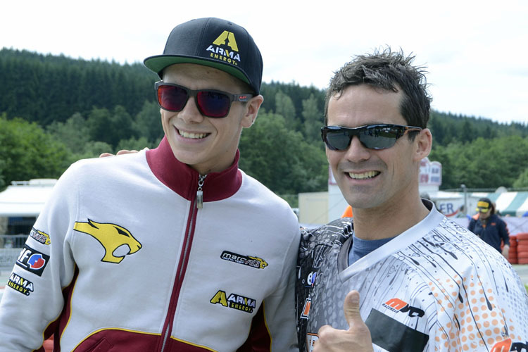 Beide fahren die Startnummer 45: Redding mit dem belgischen Supermoto-Spitzenfahrer Marc Fraikin