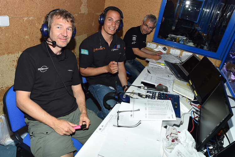 Das Eurosport-Team vor Ort: Ron Ringguth, Alex Hofmann und Dirk Raudies
