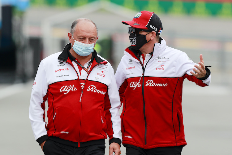 Teamchef Fred Vasseur und Kimi Räikkönen