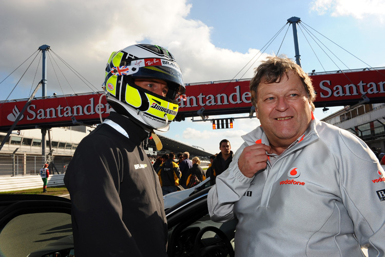 Jenson Button (li.) und Norbert Haug