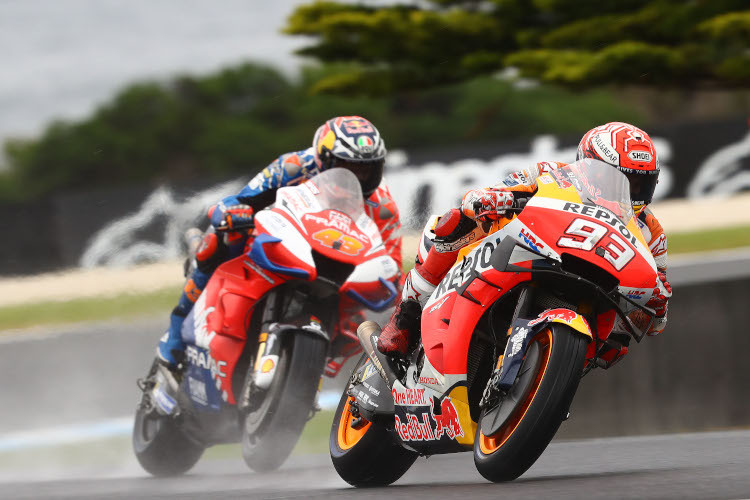 Marc Márquez und Jack Miller im Regen von Phillip Island